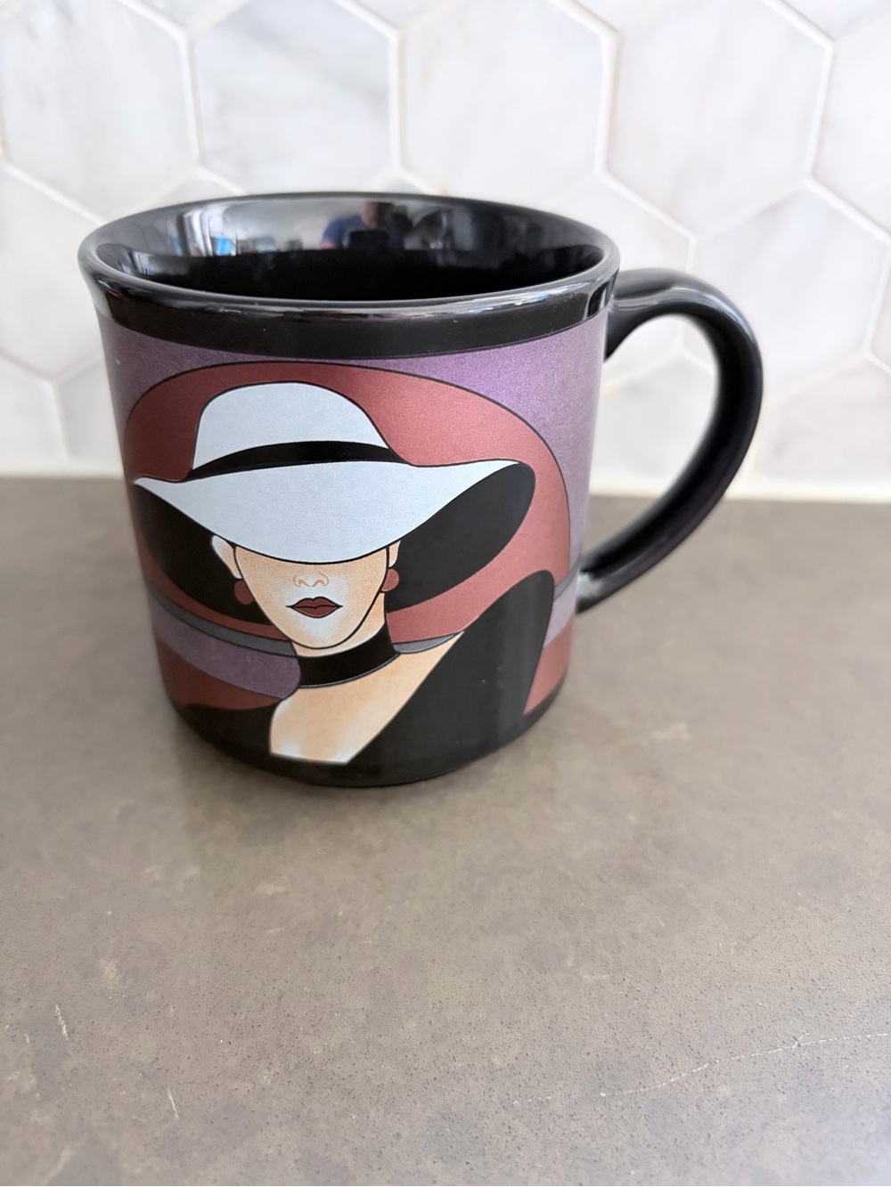 Patrick Nagel inspired 1980s mug vintage perfect condition